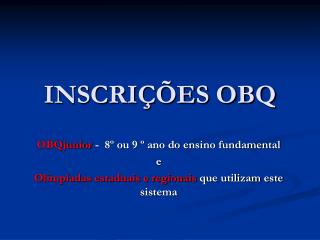 inscri es obq