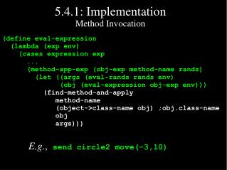 5.4.1: Implementation Method Invocation