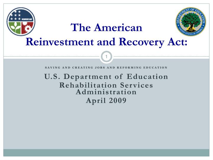 the american reinvestment and recovery act