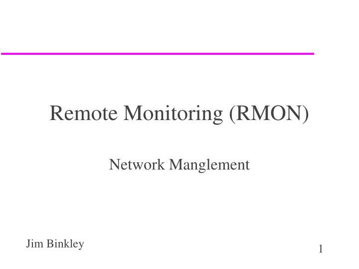 remote monitoring rmon