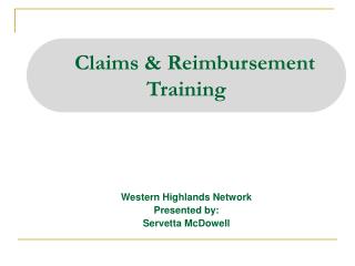 Claims &amp; Reimbursement Training