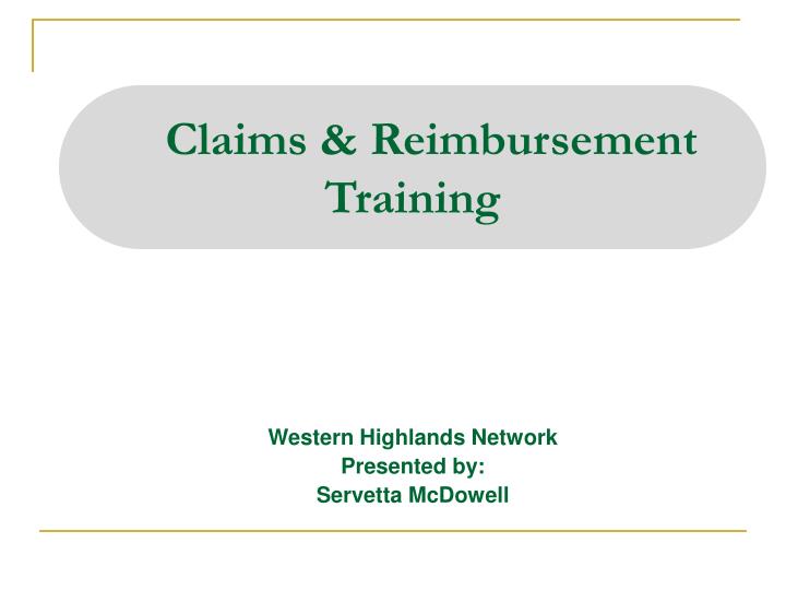 claims reimbursement training