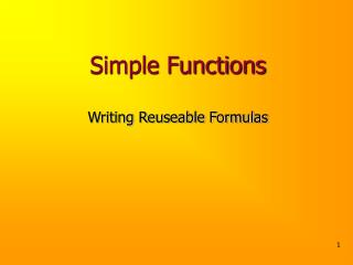 Simple Functions