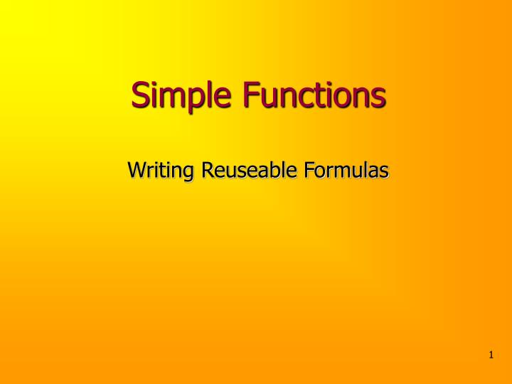 simple functions