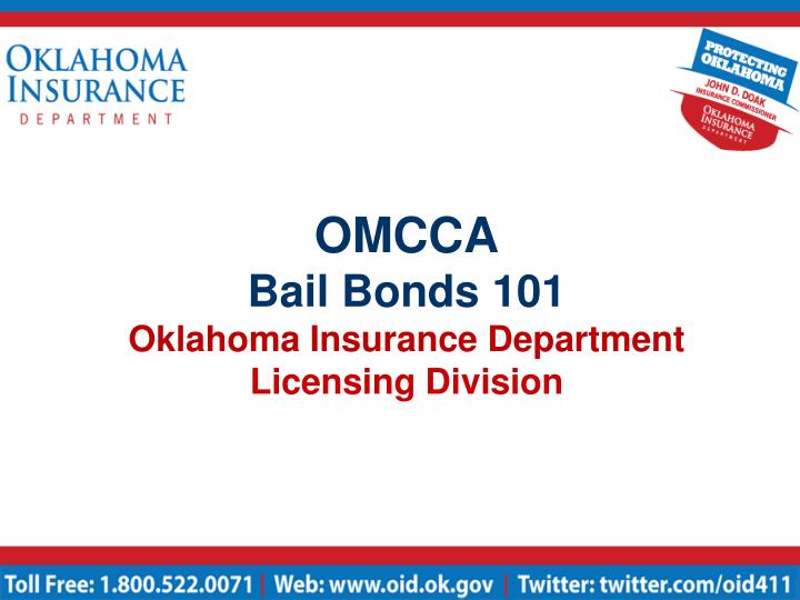 omcca bail bonds 101 oklahoma insurance department licensing division