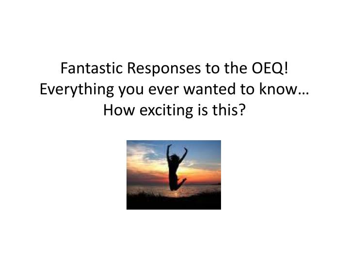 fantastic responses to the oeq everything you ever wanted to know how exciting is this