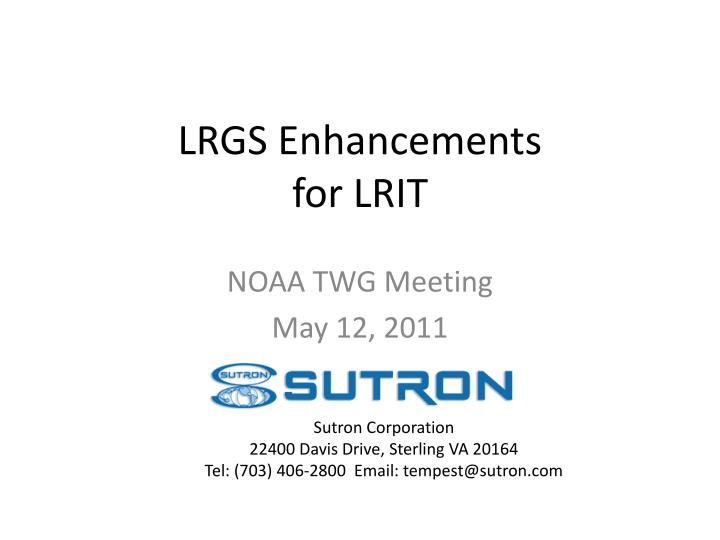 lrgs enhancements for lrit