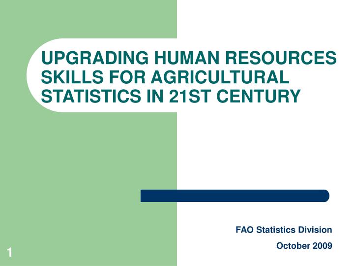 upgrading human resources skills for agricultural statistics in 21st century