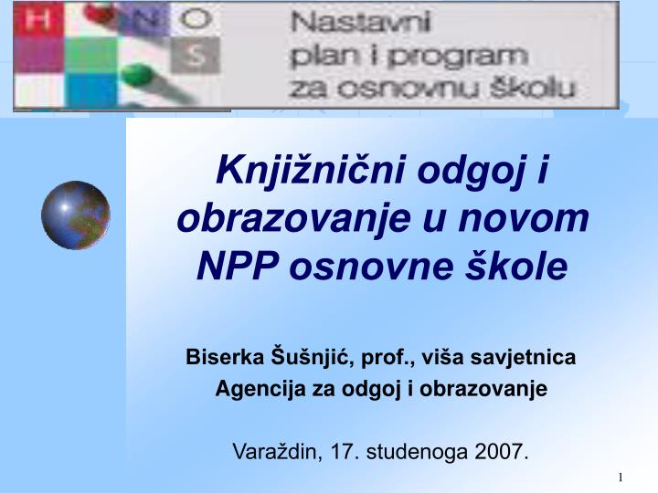 knji ni ni odgoj i obrazovanje u novom npp osnovne kole