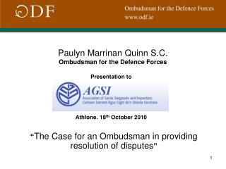 Paulyn Marrinan Quinn S.C. Ombudsman for the Defence Forces