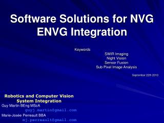 Software Solutions for NVG ENVG Integration