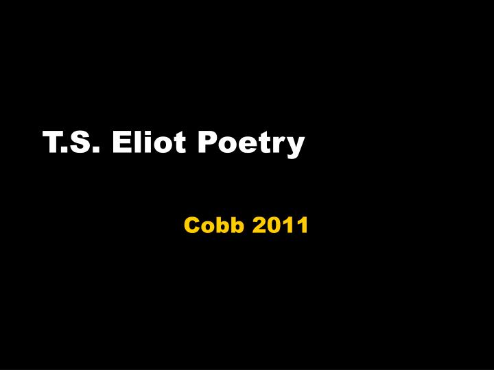 t s eliot poetry