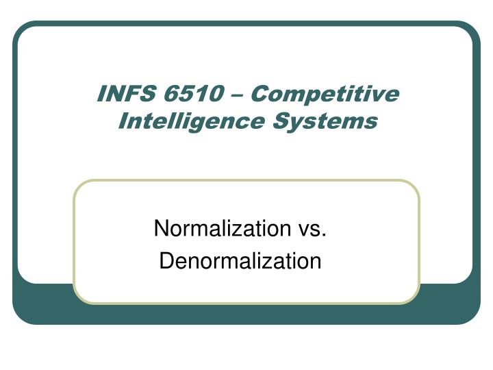 infs 6510 competitive intelligence systems
