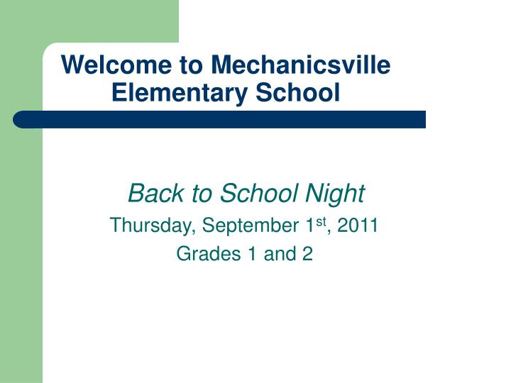 welcome to mechanicsville elementary school