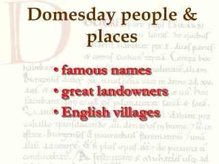 Domesday people &amp; places