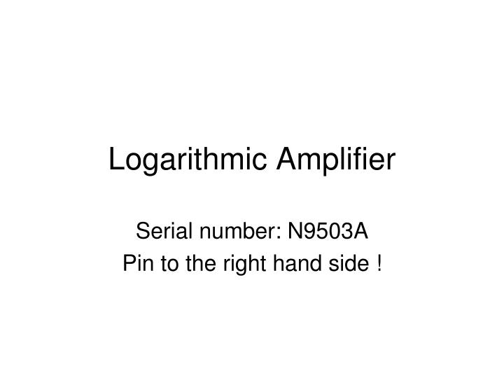 logarithmic amplifier