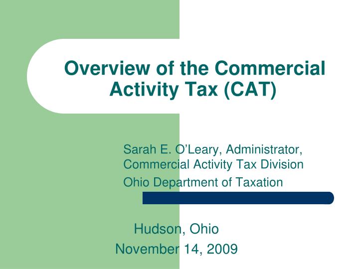 overview of the commercial activity tax cat