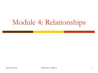 Module 4: Relationships