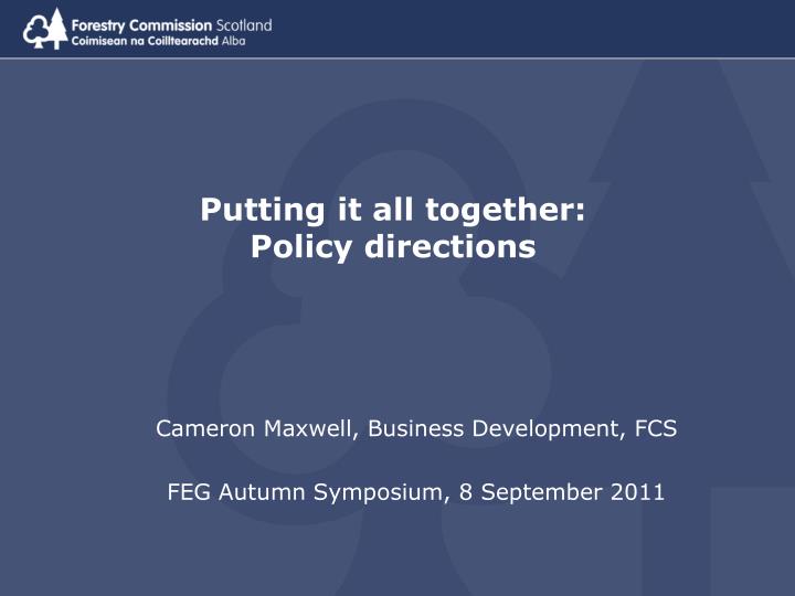 putting it all together policy directions