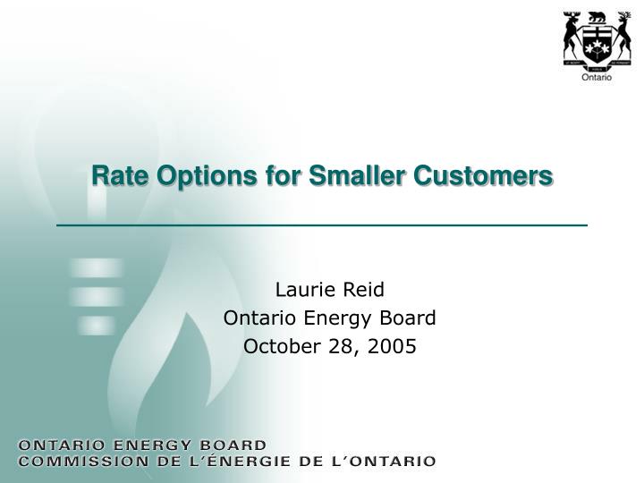 rate options for smaller customers