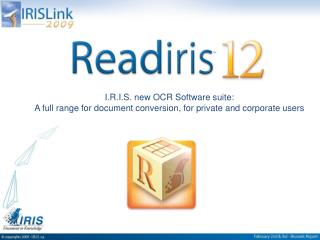 I.R.I.S. new OCR Software suite: