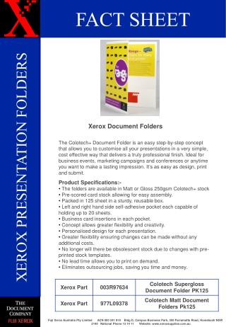 XEROX PRESENTATION FOLDERS