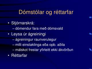 d mst lar og r ttarfar