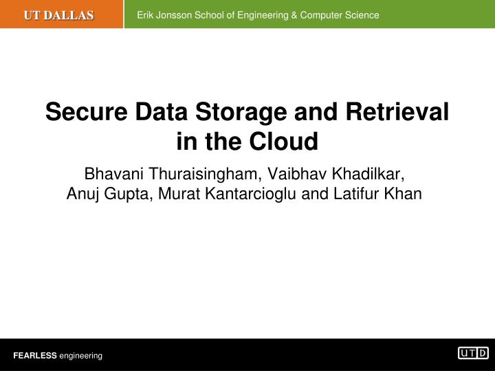 secure data storage and retrieval in the cloud