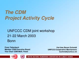 The CDM Project Activity Cycle