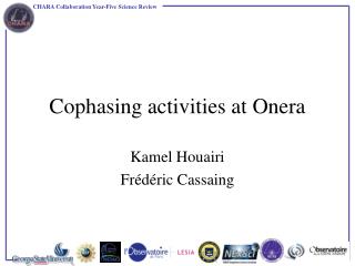 Cophasing activities at Onera