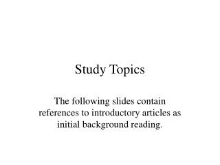 Study Topics