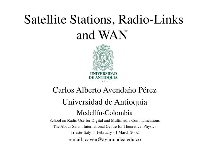satellite stations radio links and wan