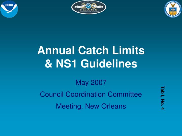 annual catch limits ns1 guidelines