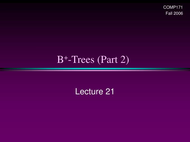 b trees part 2
