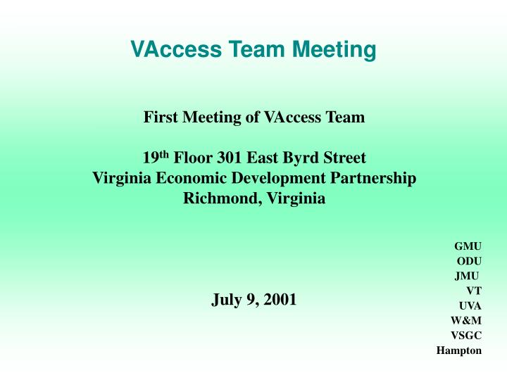 vaccess team meeting