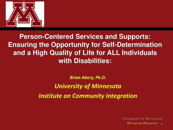 brian abery ph d university of minnesota institute on community integration