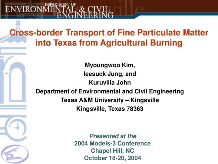 cross border transport of fine particulate matter into texas from agricultural burning