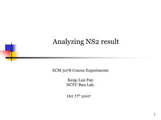 Analyzing NS2 result