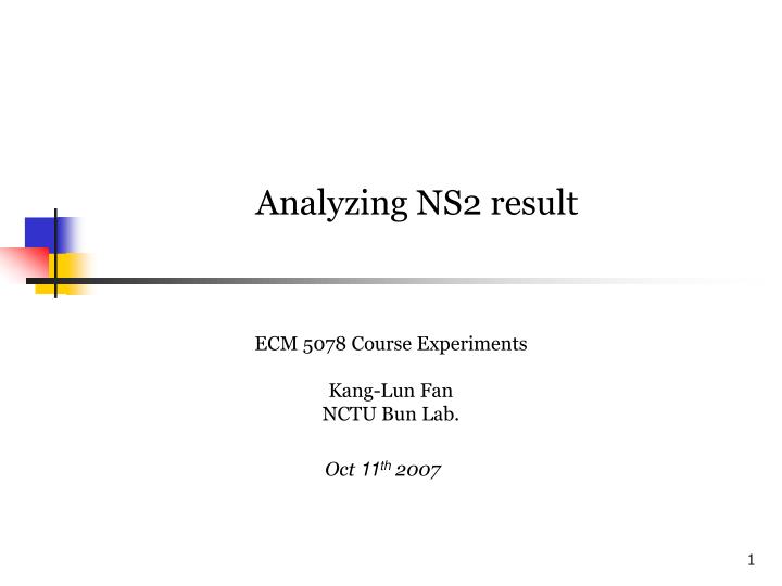 analyzing ns2 result