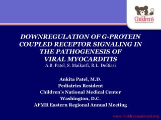DOWNREGULATION OF G-PROTEIN COUPLED RECEPTOR SIGNALING IN THE PATHOGENESIS OF VIRAL MYOCARDITIS