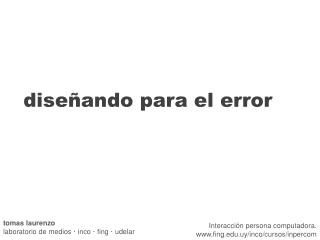 dise ando para el error