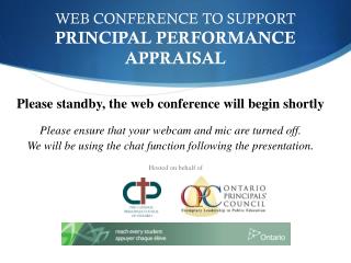 WEB CONFERENCE TO SUPPORT PRINCIPAL PERFORMANCE APPRAISAL