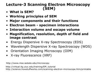 Lecture-3 Scanning Electron Microscopy