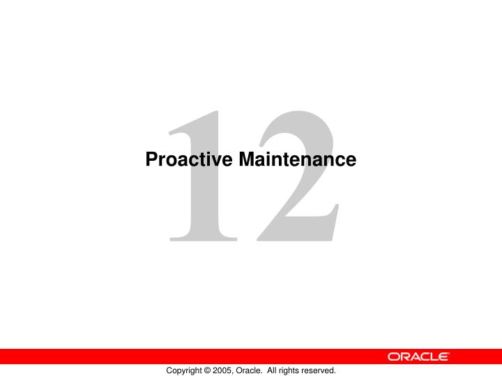 proactive maintenance