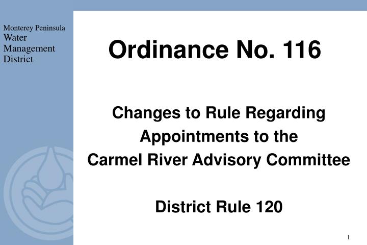 ordinance no 116
