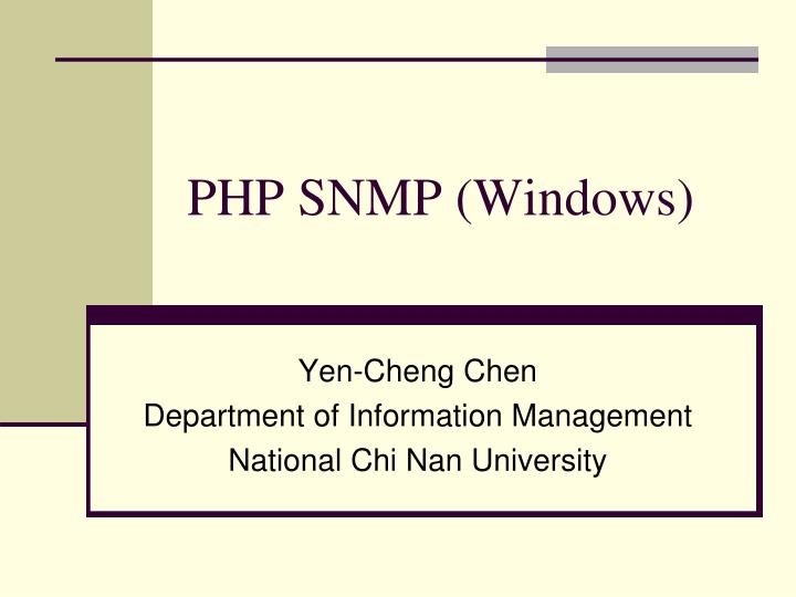 php snmp windows