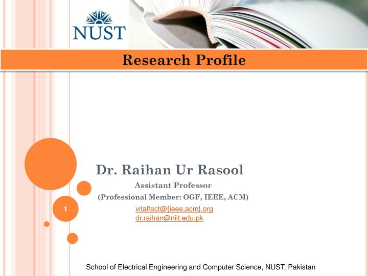 dr raihan ur rasool assistant professor professional member ogf ieee acm