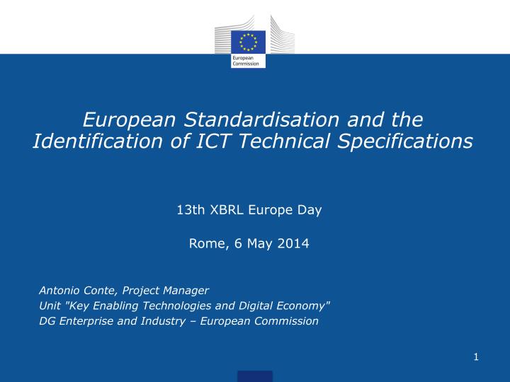 european standardisation and the identification of ict technical specifications