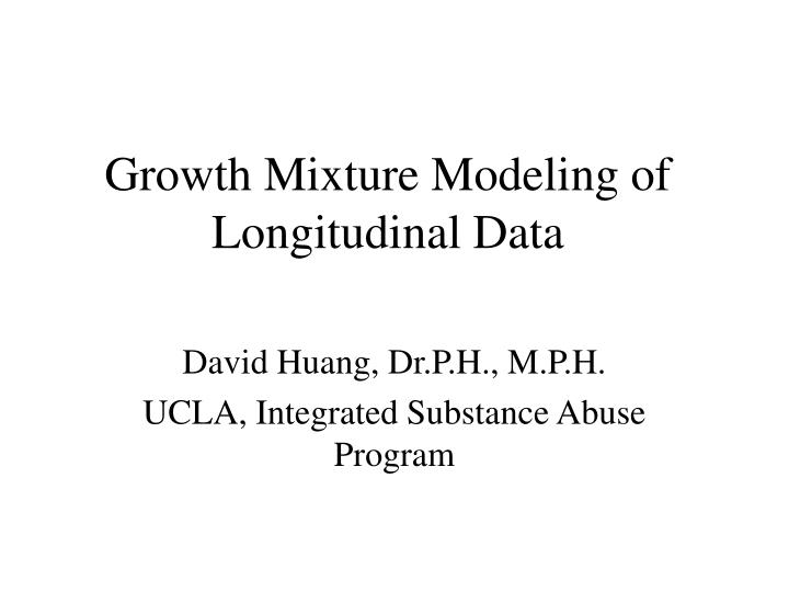 growth mixture modeling of longitudinal data