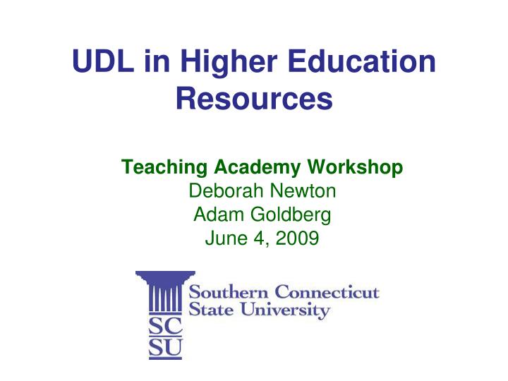 udl in higher education resources